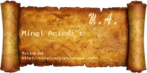 Mingl Acicét névjegykártya